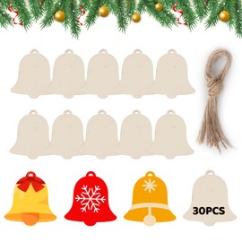 30PCS Wooden Christmas Baubles Christmas Wooden Ornaments Wood Slices Christmas Tree Hanging Decorations for Xmas Decoration DIY Crafts…