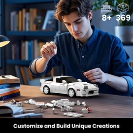 Mould King 27015 Technik Sports Car Building Block Sets with Acrylic Display Case, Model Cars for Collecting, Gifts for Children from 8+ Years / Adult Collector Enthusiasts, (369 Pieces)
