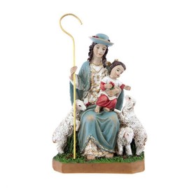 Figura Divina Pastorella Resina Dipinta a Mano 15 cm