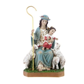 Figura Divina Pastorella Resina Dipinta a Mano 15 cm