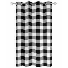 Outdoor Curtains for Patio Waterproof, Farmhouse Buffalo Plaid Check Privacy Screen Outdoor Front Porch Decor, Grommet Outside Curtains for Porch, Pergola, Cabana, 1 Panel 52 x 84 inch