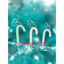 Unbranded Christmas Hanging Ornaments Lot of 3 Candy Cane Pastel Candy Land Cute Pink