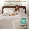 Amélie Home Plush Fleece Comforter Set Queen Size, Cream White