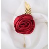 Faux Silk Rose Men Suit Boutonniere, Artificial Flower & Golden