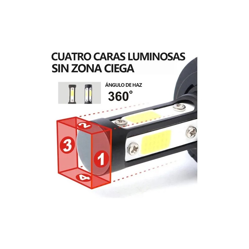 Kit De Faros Delanteros De 4 Lados H7 9005 Led
