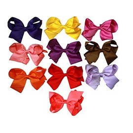 K&M Signature Colors - Lazos para el pelo (tamaño grande, 15 cm, con pinzas de cocodrilo, 10 unidades), Fall Gala