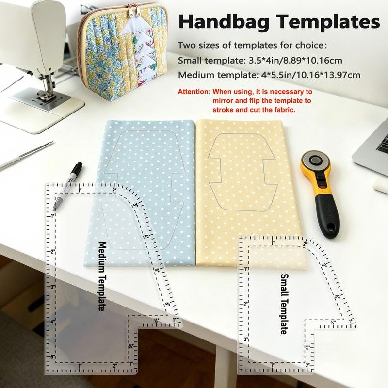 IJIJIJ 5Pcs Boxy Bag Making Templates for DIY Sewing Enthusiast
