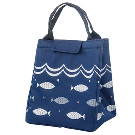 Dubens Women's Picnic Bag Tote Cool Bag Waterproof Lightweight Picnic Bag Lunch Insulated Bag Thermal Bag for Work and School Dunkelblau Fisch