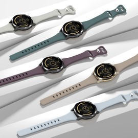 Huadea 18mm Slim Silicone Watch Bands Compatible with Garmin Venu 3s/Venu 2s/Vivoactive 4s/Vivomove 3s/Forerunner 255s/Forerunner 265s, Quick Release Thin Soft Sport Strap for Women Men (4 Pack)