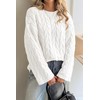 Cicy Bell Womens Oversized Cable Knit Sweaters Long Sleeve Crewneck