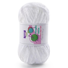 Plush Chenille Chunky Yarn, Velvet Fluffy Yarn for Hand Knitting, Baby Yarns for Crocheting Soft Making Blankets, Scarves, Dolls (3.5oz 87.5yds Each)