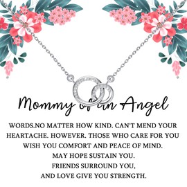TGBJE Miscarriage Gifts Mommy Of An Angel Necklace Pregnancy Loss Memorial Gift For Mommy Remembrance Gift Sympathy Gift (C-mommy angel)