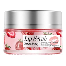 Exfoliante de labios exfoliante de labio hidratante durante la noche crema para dormir reparación de labios con fresa, bálsamo labial para dormir