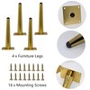 WEICHUAN Straight Furniture Legs Replacement Metal Gold Sofa Couch Chair