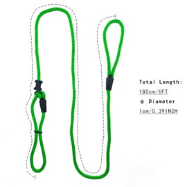 Multifunctional Figure 8 Padded Head Halter Walking Training Leather Stopper Slip Lead Dog Rope Leash (Bright Green)