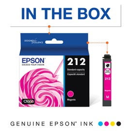 EPSON 212 Claria Ink Standard Capacity Magenta Cartridge (T212320-S) Works with WorkForce WF-2830, WF-2850, Expression XP-4100, XP-4105