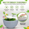 Brieftons 6.2-Quart Large Salad Spinner: Vegetable Washer Dryer Drainer Strainer