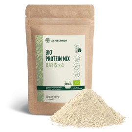 Organic Protein Base Mix x4 500g | 4 Vegetable Proteins | Rice, Pea, Sunflower and Pumpkin Seed Protein Optimally Combined | Achterhof