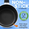SereneLife Kitchenware Pots & Pans Basic Kitchen Cookware, Black Non-Stick