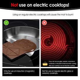KitchenRaku Large Induction Cooktop Protector Mat, Translucent (Magnetic) Electric Stove Burner Covers Antiscratch as Glass Top Stove Cover or Electric Stove Top (Unembellished Black, 54x90CM)