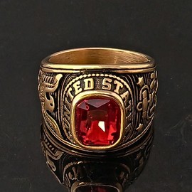 Men's ring - 18K gold plated, handcrafted in classic style, for daily wear and parties, as a gift, souvenir - Ring Size: 11