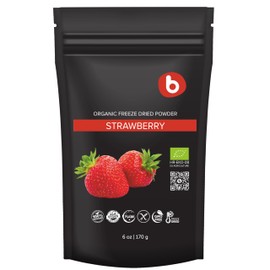 Organic Freeze Dried Strawberry Powder from Freeze Dried Strawberries, Rich in Fiber, for Smoothies, Baking and Flavoring, 6oz