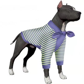 LovinPet Dog Cotton T-Shirt for Large Big Dog Cotton Shirt/Stripe lightweight 2-Leg Dog Cotton Tee Shirts/Dog Cotton Sun Protection Shirt, Pullover Pet Anxiety Relief