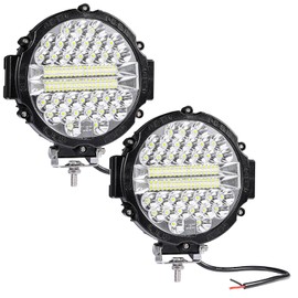 CarsPlay LED Off Road Lights pods 7 Inch 15000Lumen Bumper Round LED Light Bar 201W 12V 24V 6500K Tractor Driving Fog Flood Spot Beam Work Lighting for Pickup SUV ATV UTV Truck 2Pack