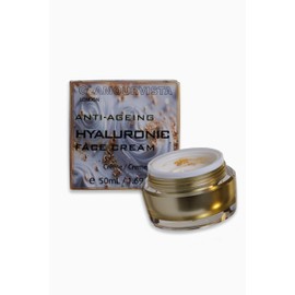 Luxury anti-ageing face cream with 24k gold flakes and hyaluronic acid and collagen. Proud UK manufacturer UKCP-72916130.
