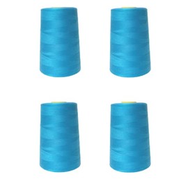Turquoise Polyester OVERLOCKING Sewing All Purpose Thread - 4 x 5000 Meters (5468 Yard) Cones 40/2