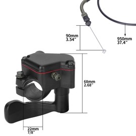 RUTU 7/8'' 22mm Nylon Thumb Throttle Cable Accelerator Control Assembly for GY6 150cc 157QMJ Scooters, ATV, Quads, Tao Tao Jonway Moped, Coolster