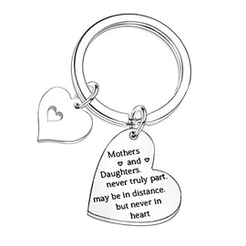 Nfyxcaz Mum Daughter Gift Mother's Day Gift Daughter Keyring from Mum Mother Keyring from Daughter Mothers and Daughters Never Truly Part