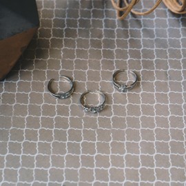 Philip Jones Set of Three Silver Plated Adjustable Toe Rings Created with Zircondia® Crystals