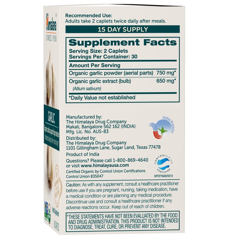Himalaya Organic Garlic, For Lipid Metabolism and Immune Support, 1,400