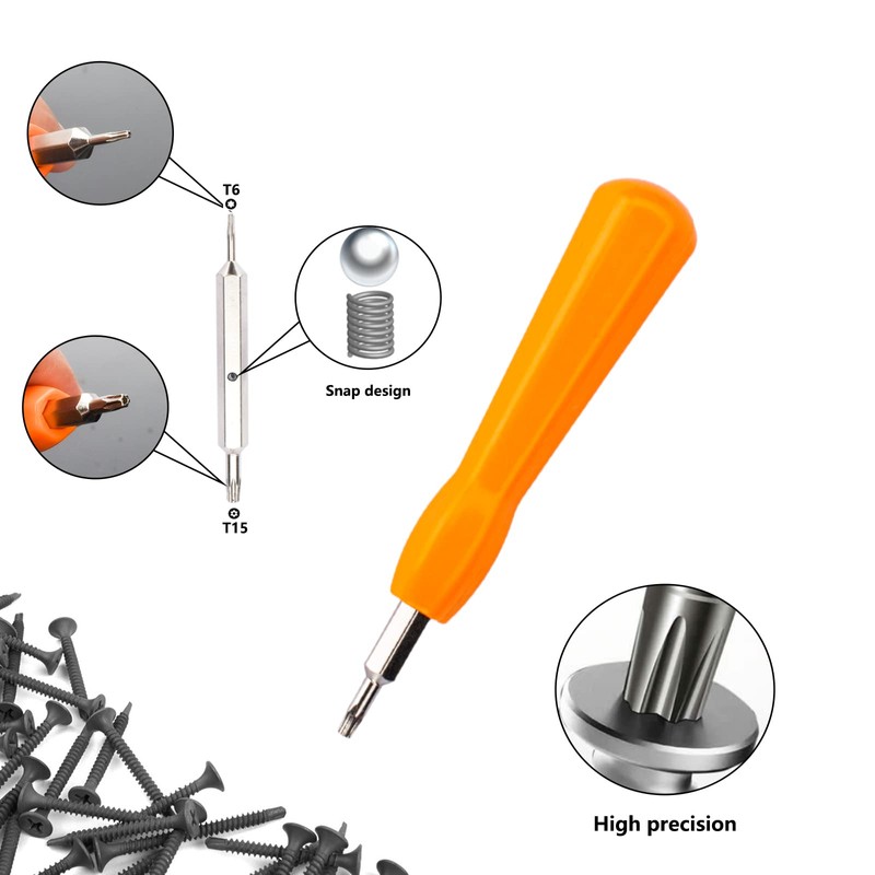 AccEncyc Doorbell Screwdriver Replacement Double-ended T6 T15 Ring Screwdriver Screwdriver