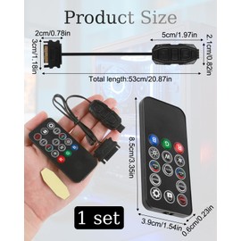 teasteam 5V 3 Pin ARGB Controller RGB Controller Cable with 14 Key Remote Control Light Mode RGB Fan Controller DIY SATA Power LED Male Connector for PC Case Fans Hub Light Strip Lighting Board