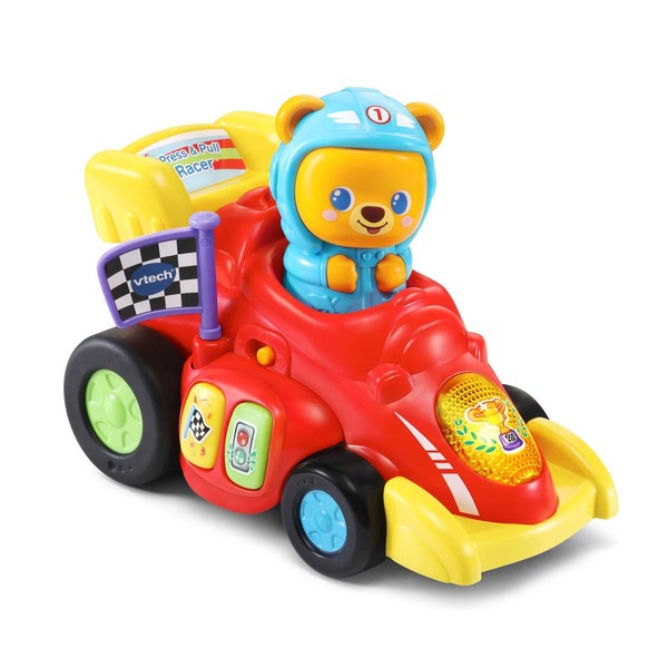 VTech Baby Race-Along Bear, Baby Musical Toy with Sounds and Phrases, Baby Interactive Toy for Sensory Play, Push Along Toy, for Boys & Girls Aged 1, 2 & 3 Years, English Version
