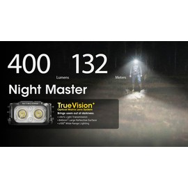 Nitecore NU25 400 UL Ultra Lightweight Headlamp, 400 Lumen USB-C Rechargeable for Backpacking, Camping and Running (MCT Yellow)