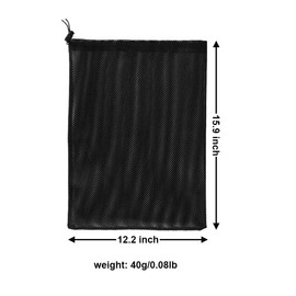 DSHE Pond Pump Mesh Bag 2 Packs 12.2"x 15.9" Pump Barrier Bag with Drawstring, Black Swimming Pool Bags for Pond Biofilters, Aquarium Filtration (12.2"x 15.9")