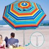 AMMSUN Beach Umbrellas for Sand Heavy Duty Wind Portable, 6.5ft