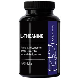 Vizmo L-Theanin 200mg - 120 Vegane Kapseln fr Konzentration, Entspannung und Stressabbau - Natrliches Nootropikum fr Fokus und Schlafqualit?t - Hochdosiert, leicht verdaulich, GMO-frei, Laborgeprft