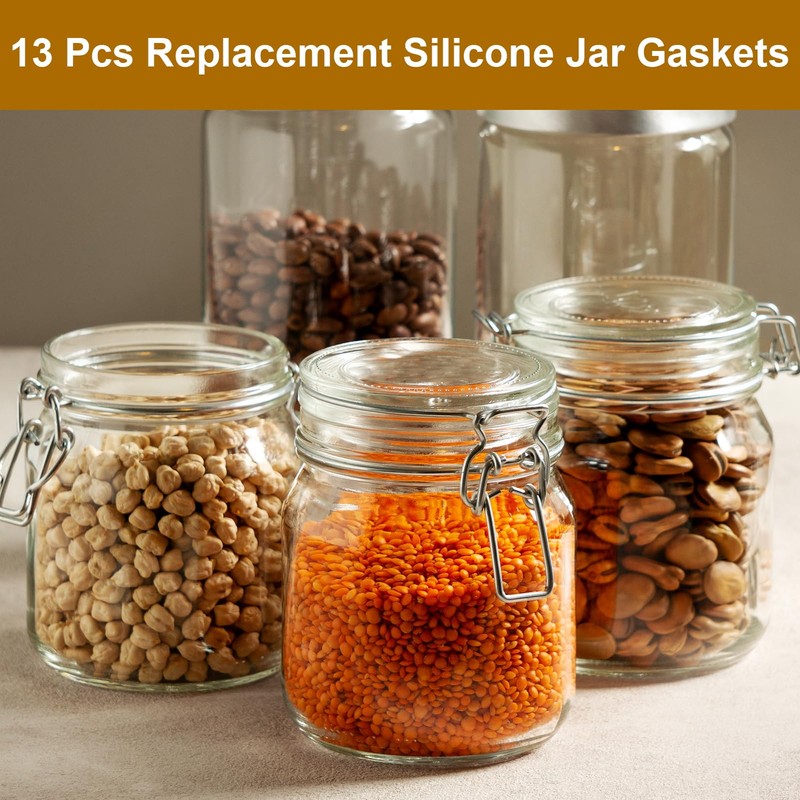 13 Glass Rubber Rings for Preserving Jar Lids, Preserving Jars
