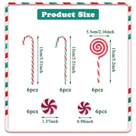 ZPSOSPZ Christmas Tree Hanging Decoration,30PCS Acrylic Candy Canes Lollipop Christmas Tree Decorations White and Red Xmas Candy Ornament for Xmas Party Christmas Home Decoration