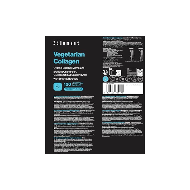 Vegetarian Collagen - Organic Eggshell Membrane - 120 Capsules -