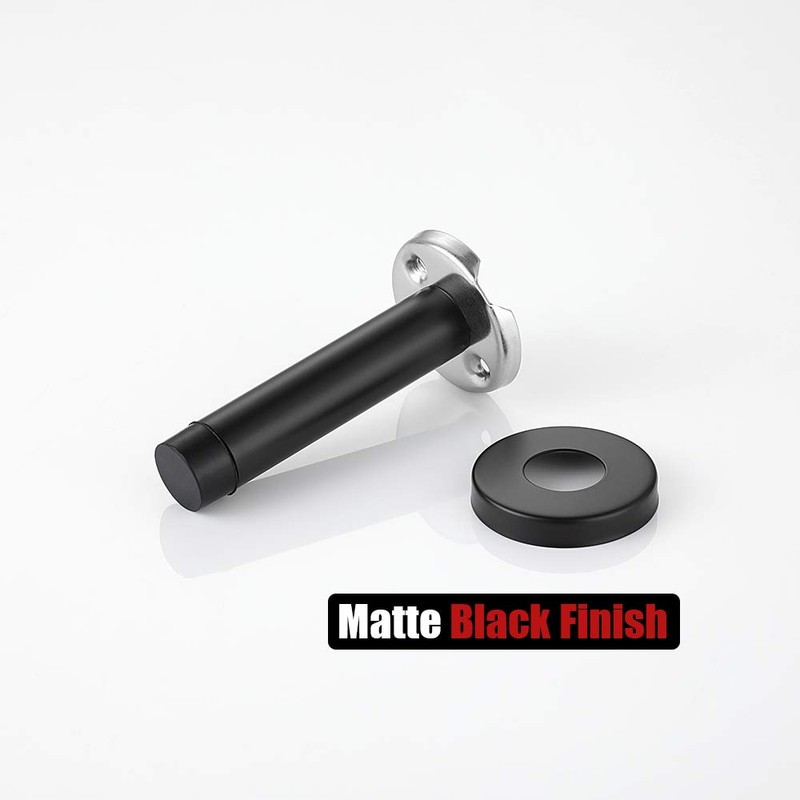 JQK Door Stopper Black, 304 Stainless Steel Thicken 1mm Sound