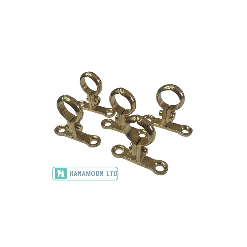 15mm Cast Brass Screw-On Pipe Bracket, Die-Cast Pipe Clip -