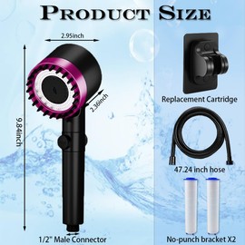 German Multifunctional Massage Shower, Handheld High Pressure Shower Head,Massage And Skin Beauty Multifunctional Shower, 3 Settings 4 in 1 Detachable Showerhead with 47” Hose, Bracket and 2Filters