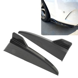 1 Pair Rear Bumper Lip Diffuser, Car Tail Side Splitter Replacement for C Class W205 C43 AMG Line 2015 2016 2017 2018 2019 2020 2021 (Carbon Fiber)