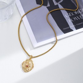 XIXLES Santa Muerte Necklace 925 Sterling Silver Gold Grim Reaper Pendant Necklaces,Vintage Saint Holy Death Necklace Jewelry Women with 22 in Chain