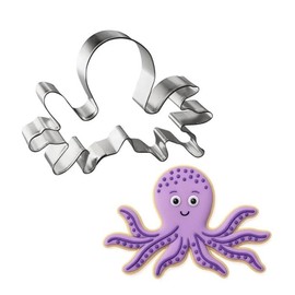 Octopus Cookie Cutter 5 Inch - Made in the USA – Foose Store Cookie Cutters Tin Plated Steel Octopus Cookie Mold
